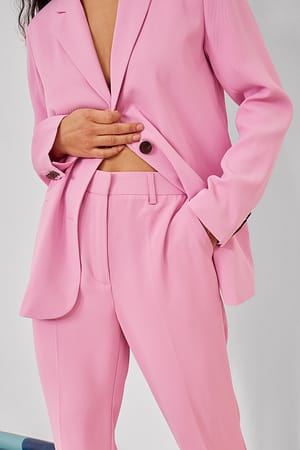 Pink Gerade geschnittene, taillierte Anzughose