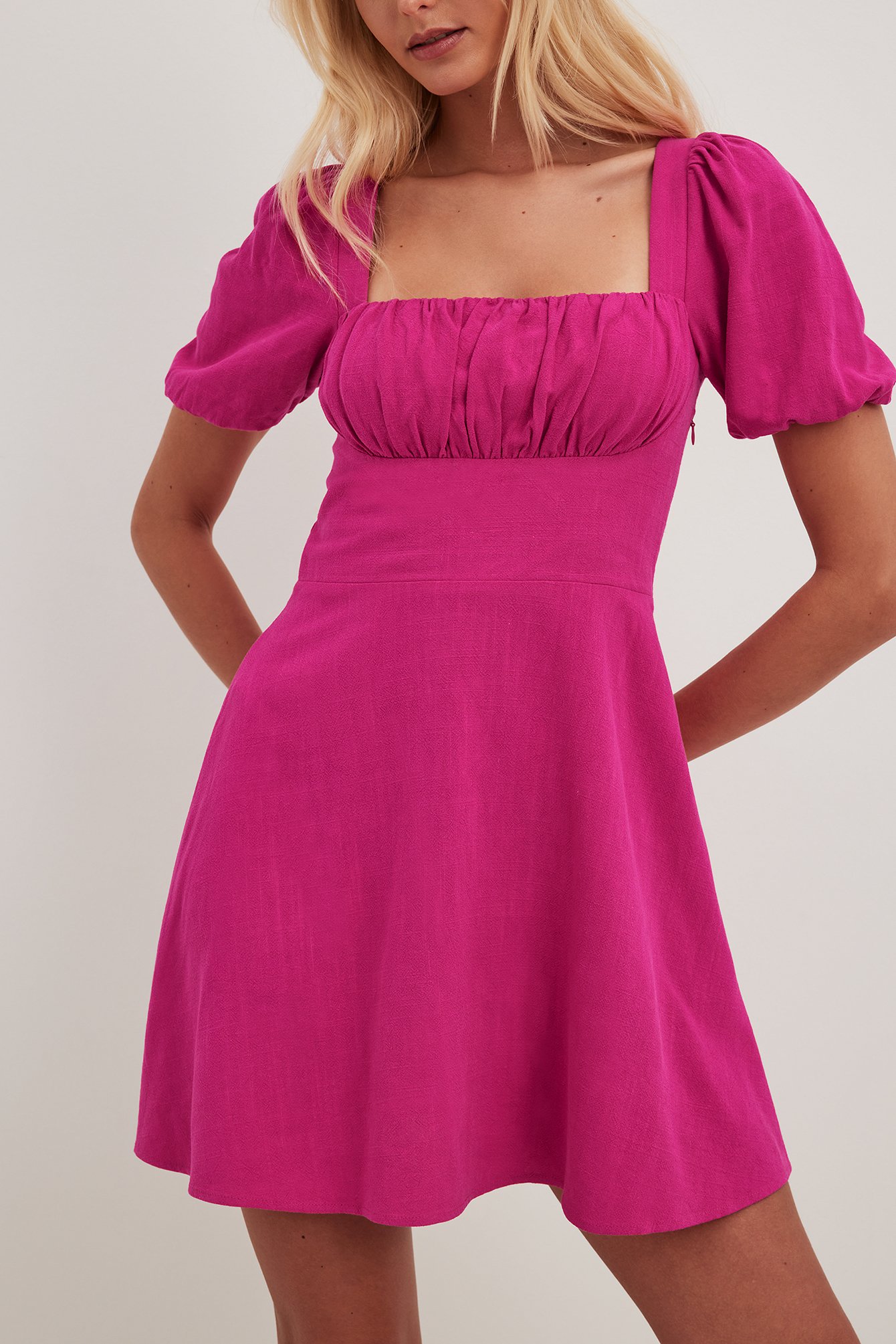 Womens Pink Puff Sleeve Dresses | NA-KD