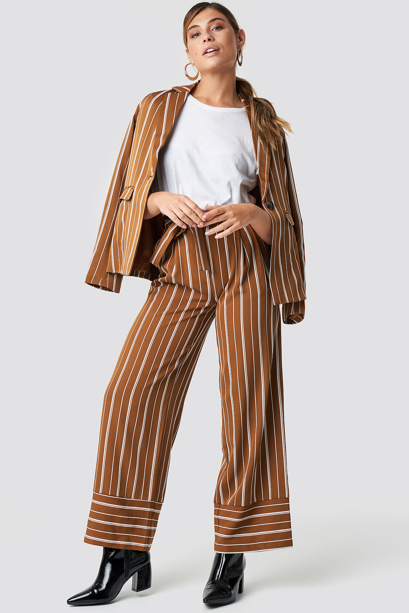 Striped pants tie on sale waist