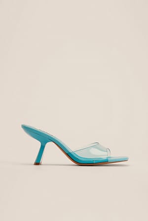 Turquoise Transparente Schuhe mit Absatz