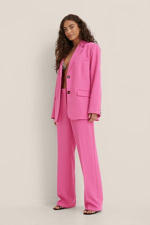 Pink Loose Tuxedo Pink Trouser Suit For Women Perfect For Evening