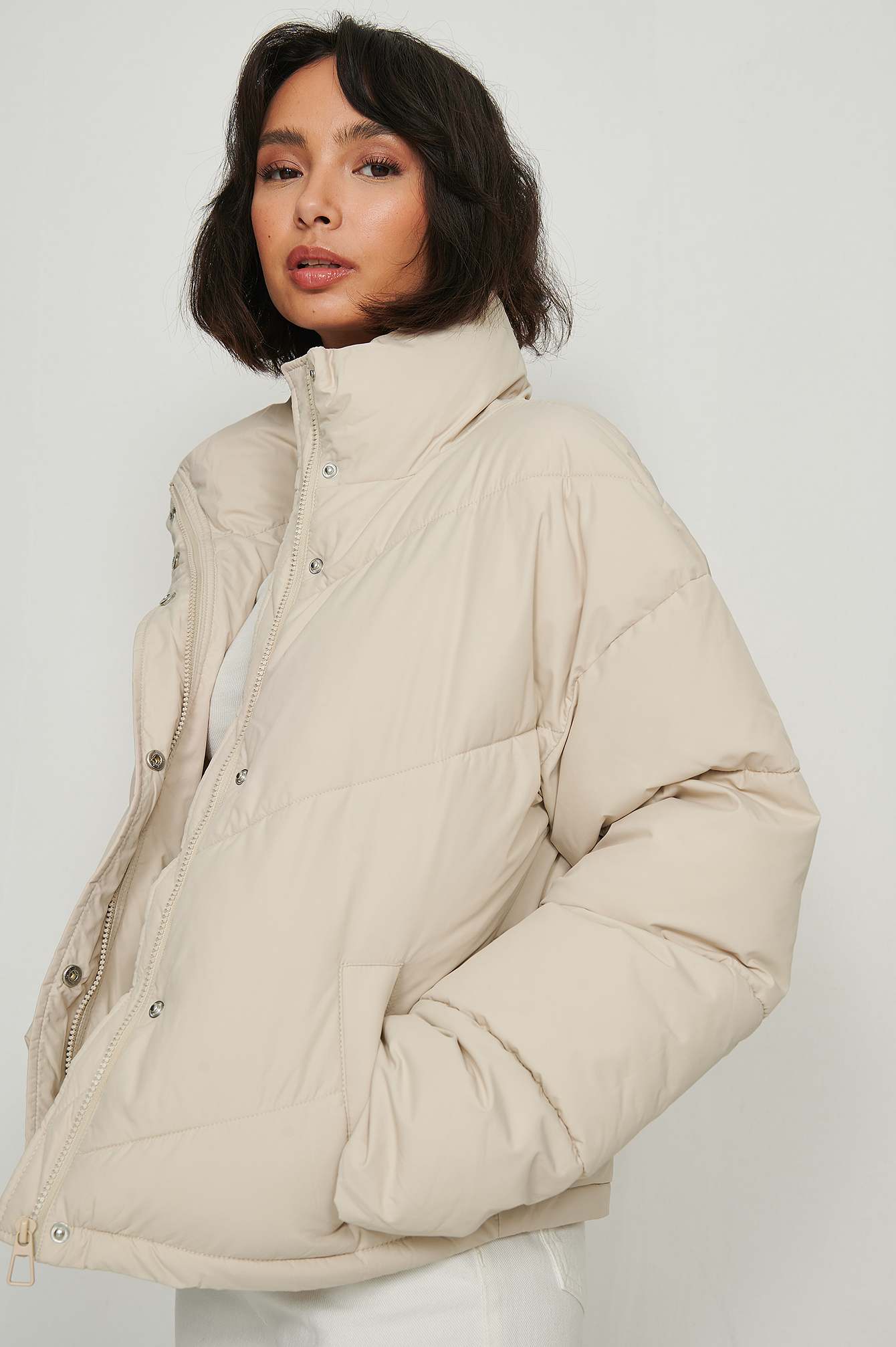 womens nude puffer jacket