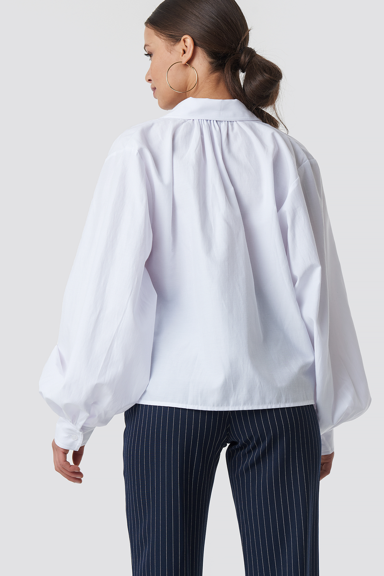 Volume Sleeve Shirt White | NA-KD