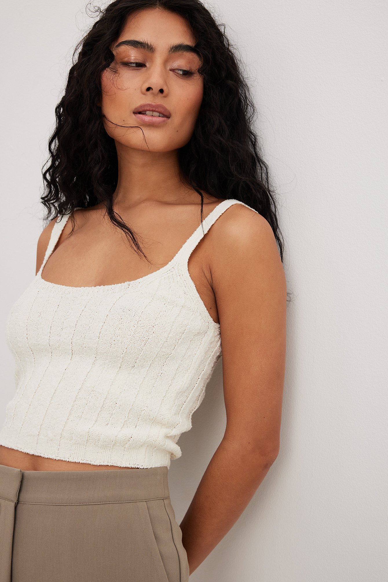 Witte crop top cheap dames