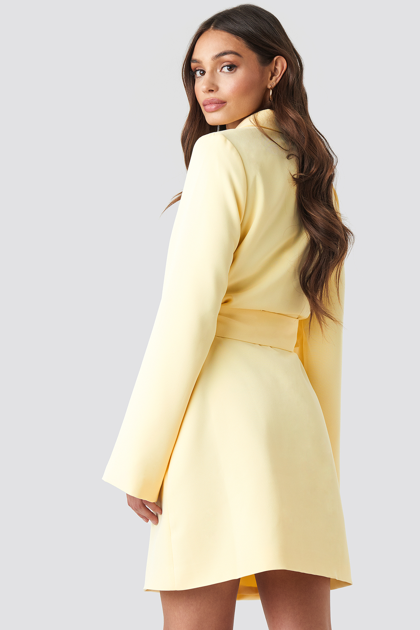 Wide sleeve store belted blazer dress