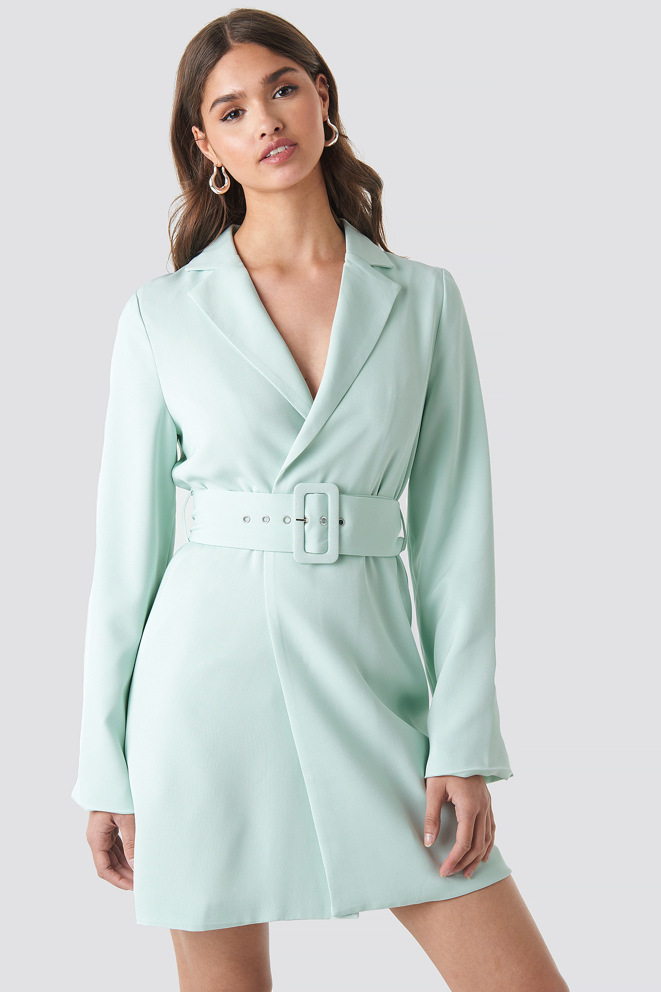 Wide sleeve belted sales blazer dress