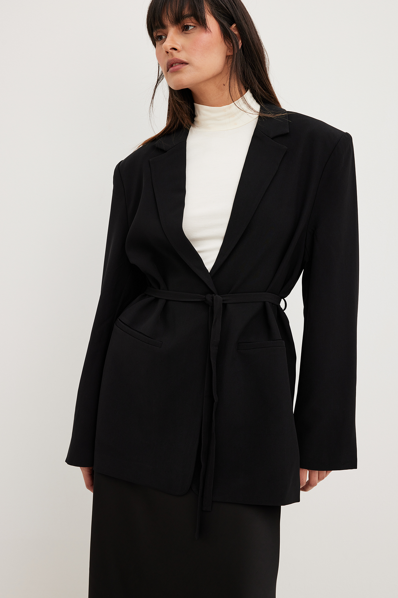 wool belted blazer