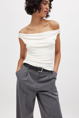 Offwhite Off Shoulder Waterfall Top