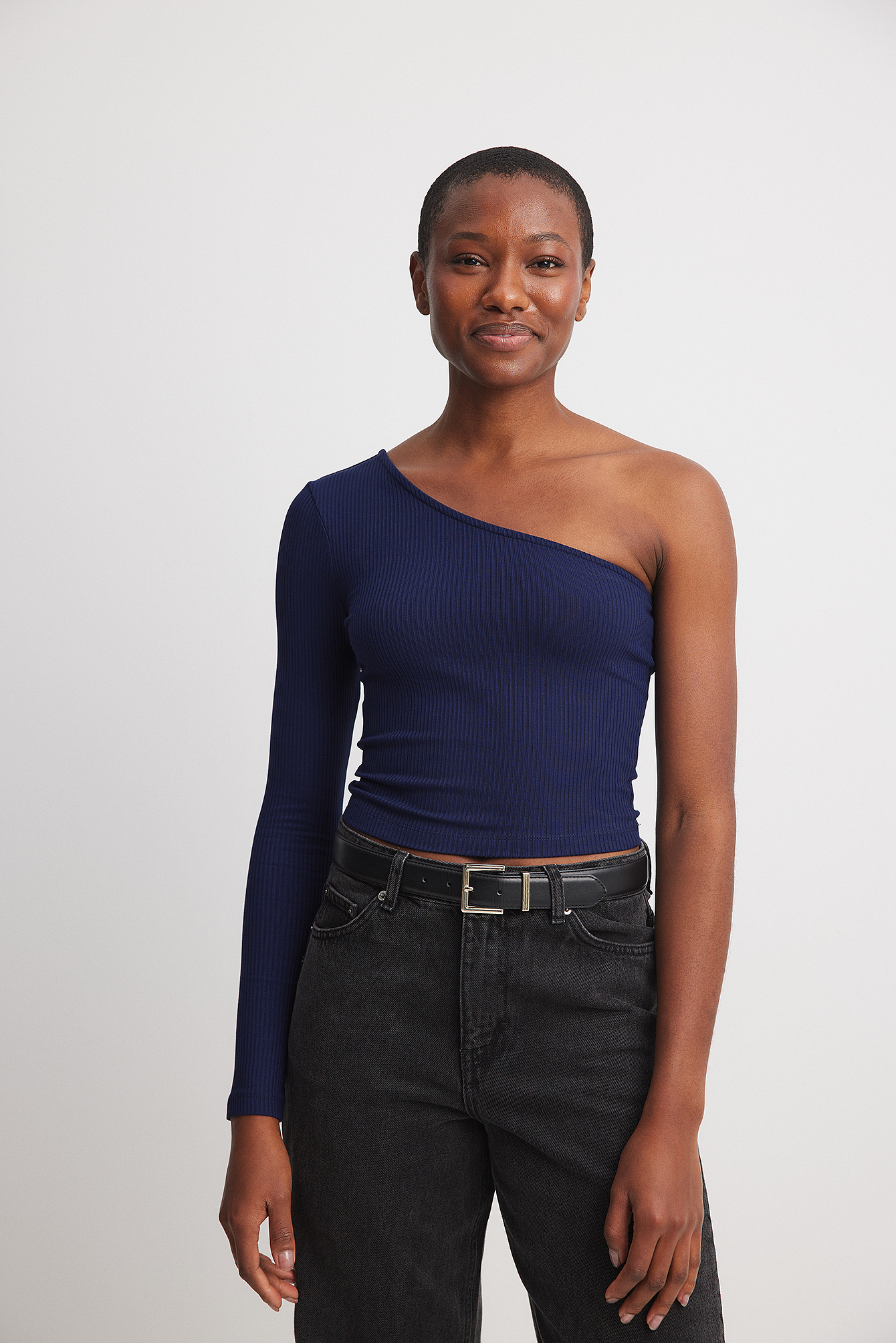 Navy blue 2025 one shoulder top