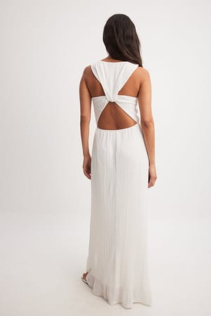Offwhite Open Back Maxi Dress