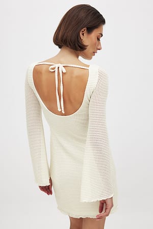 Offwhite Open Back Mini Dress