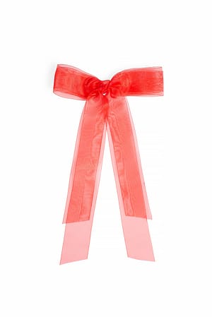 Red Organza Hair Bow