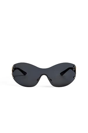 Black Gafas de sol ovaladas sin montura