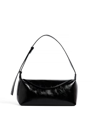 Black Overlapping Closure Handbag