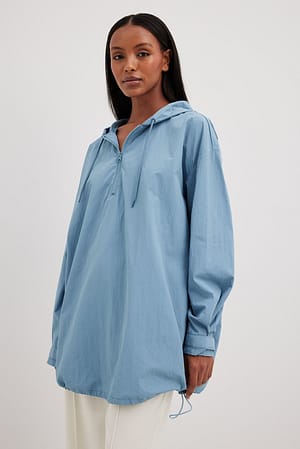 Oversized hoodie met trekkoord Blauw | NA-KD