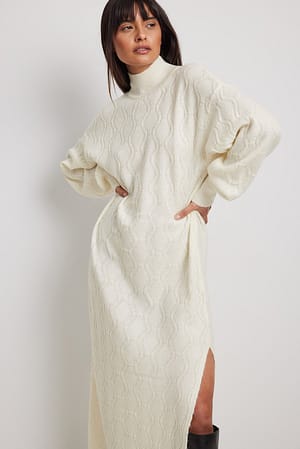 Oversized maxi-jurk Gebroken wit |