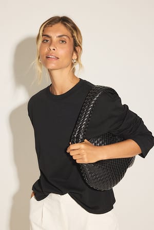 Black Oversized top met lange mouwen