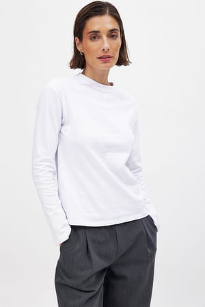 White Oversized top met lange mouwen