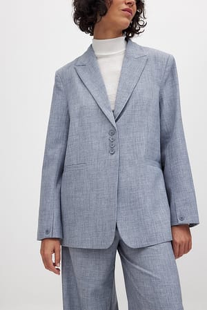 Dusty Blue Oversized melert blazer