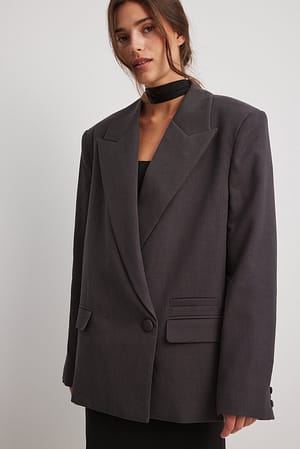 Grey Casaco estilo blazer oversize acolchoado