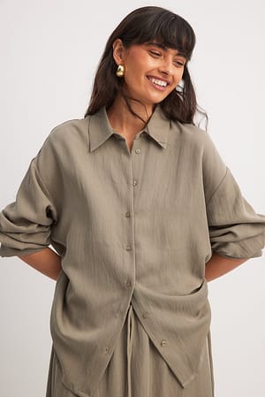 Taupe Oversized Structured Shirt