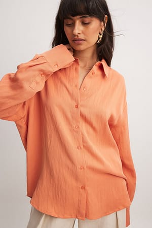 Peach Oversized skjorte med struktur