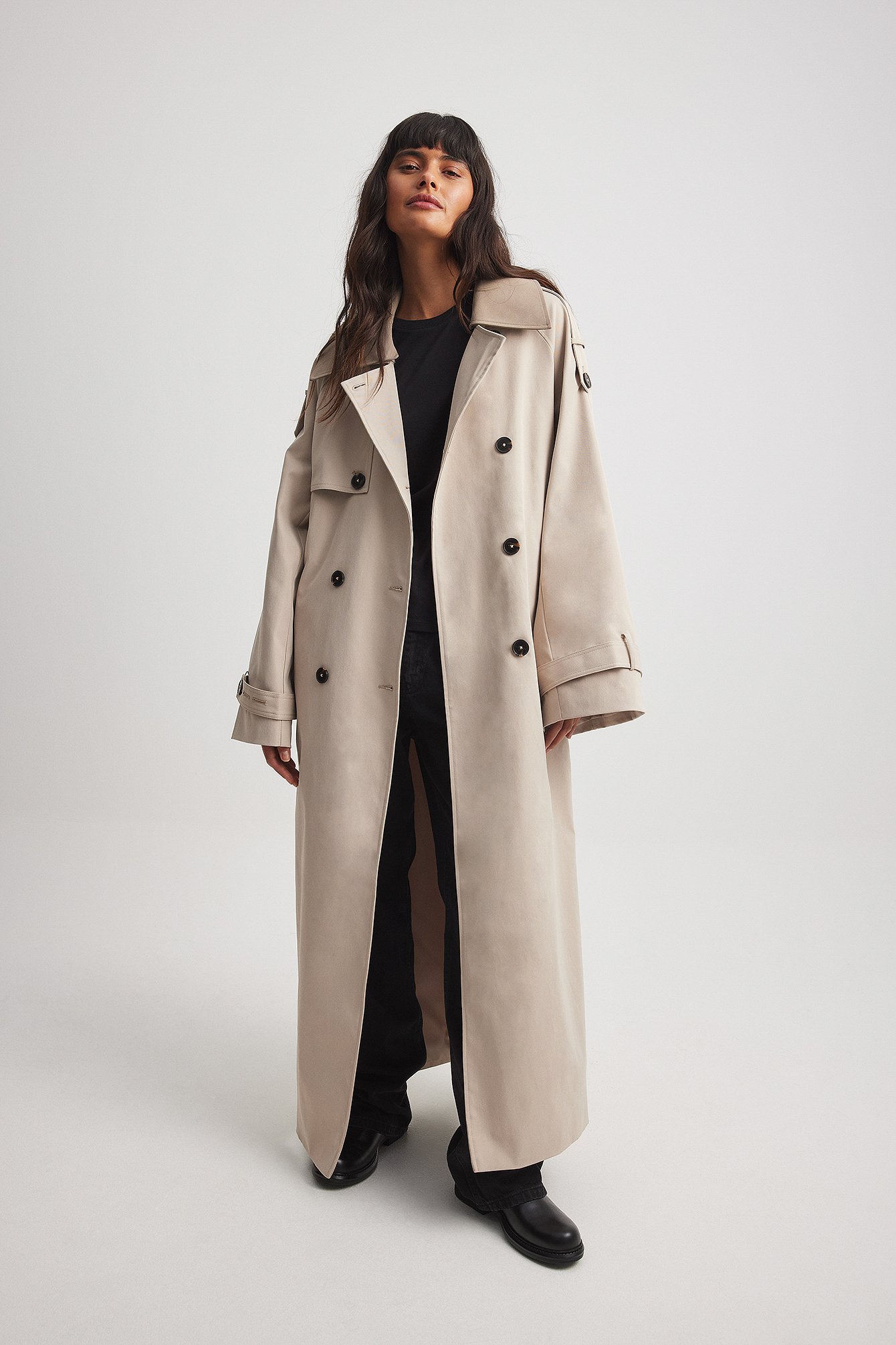 Oversized Trench Coat Beige | NA-KD