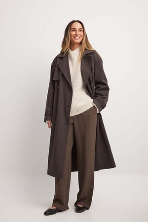 Brown Oversize-Trenchcoat