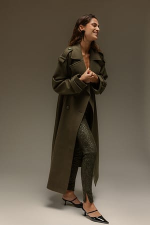 Louis Vuitton Giant Monogram Hooded Wrap Coat Beige Wool ref