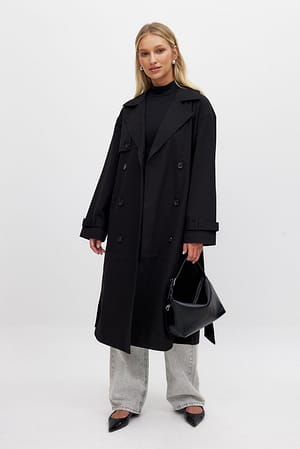 Black Trenchcoat i overstørrelse