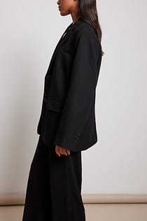 Oversized Twill Blazer Black | NA-KD