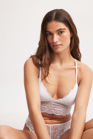 White Padded Lace Bralette