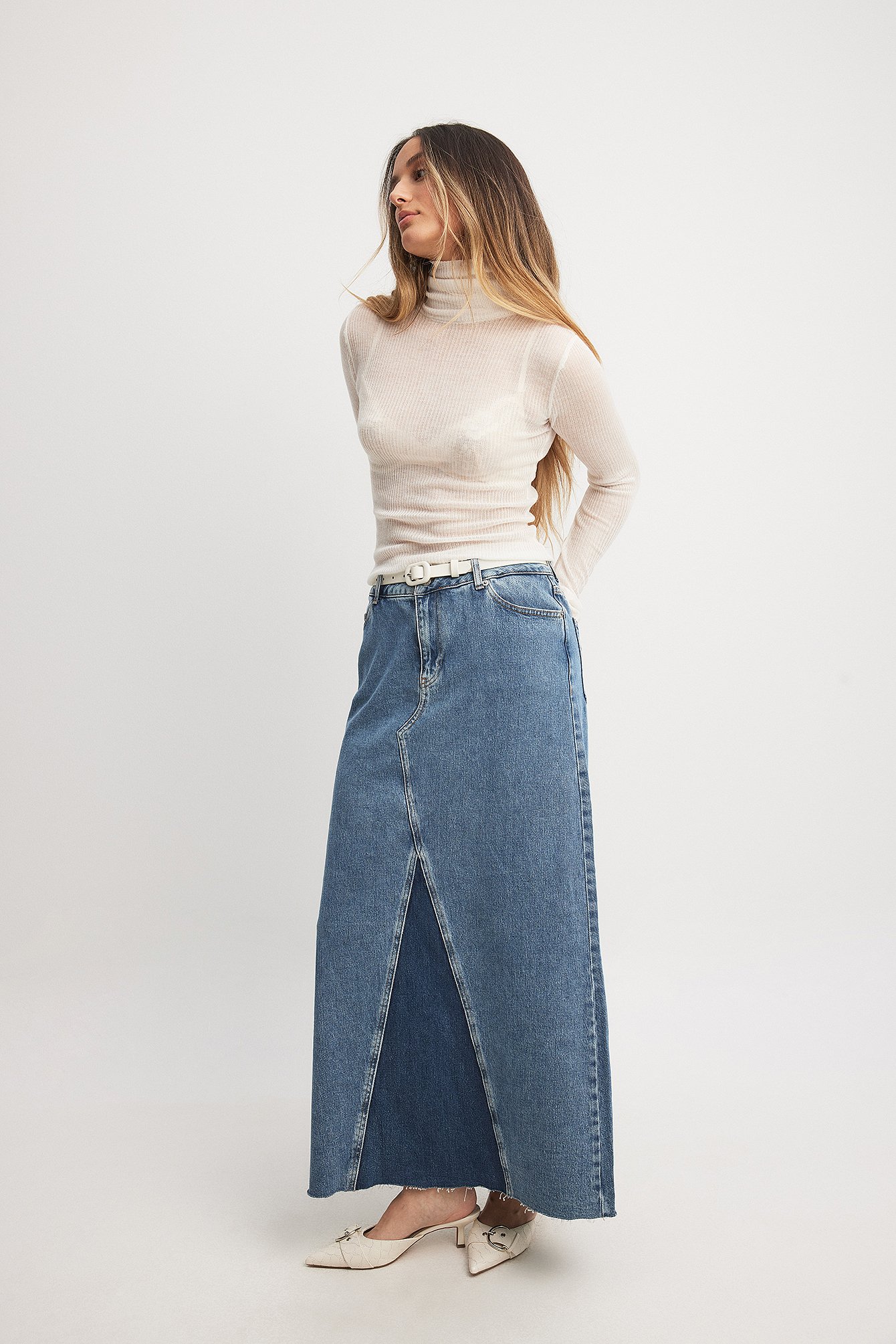 Maxi denim skirts 80 sale