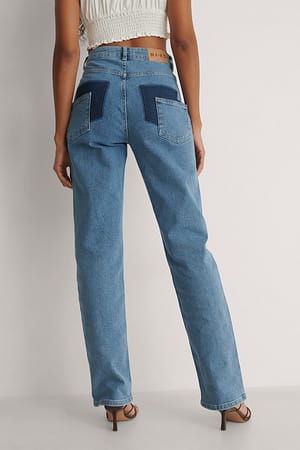Blue Organische Jeans mit hinteren Details
