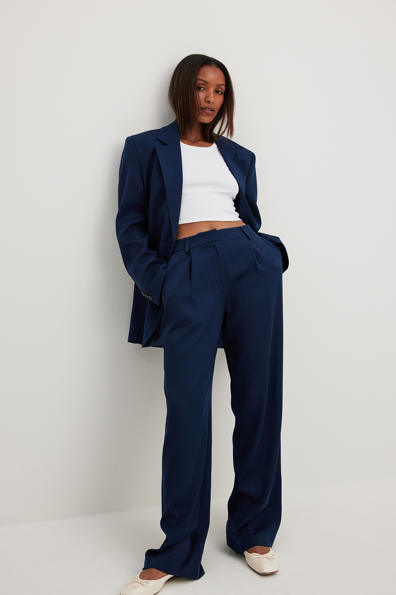 Pantalon discount tailleur bleu