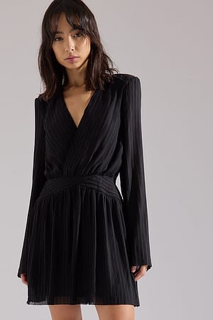 Black Mini-jurk met geplooid detail