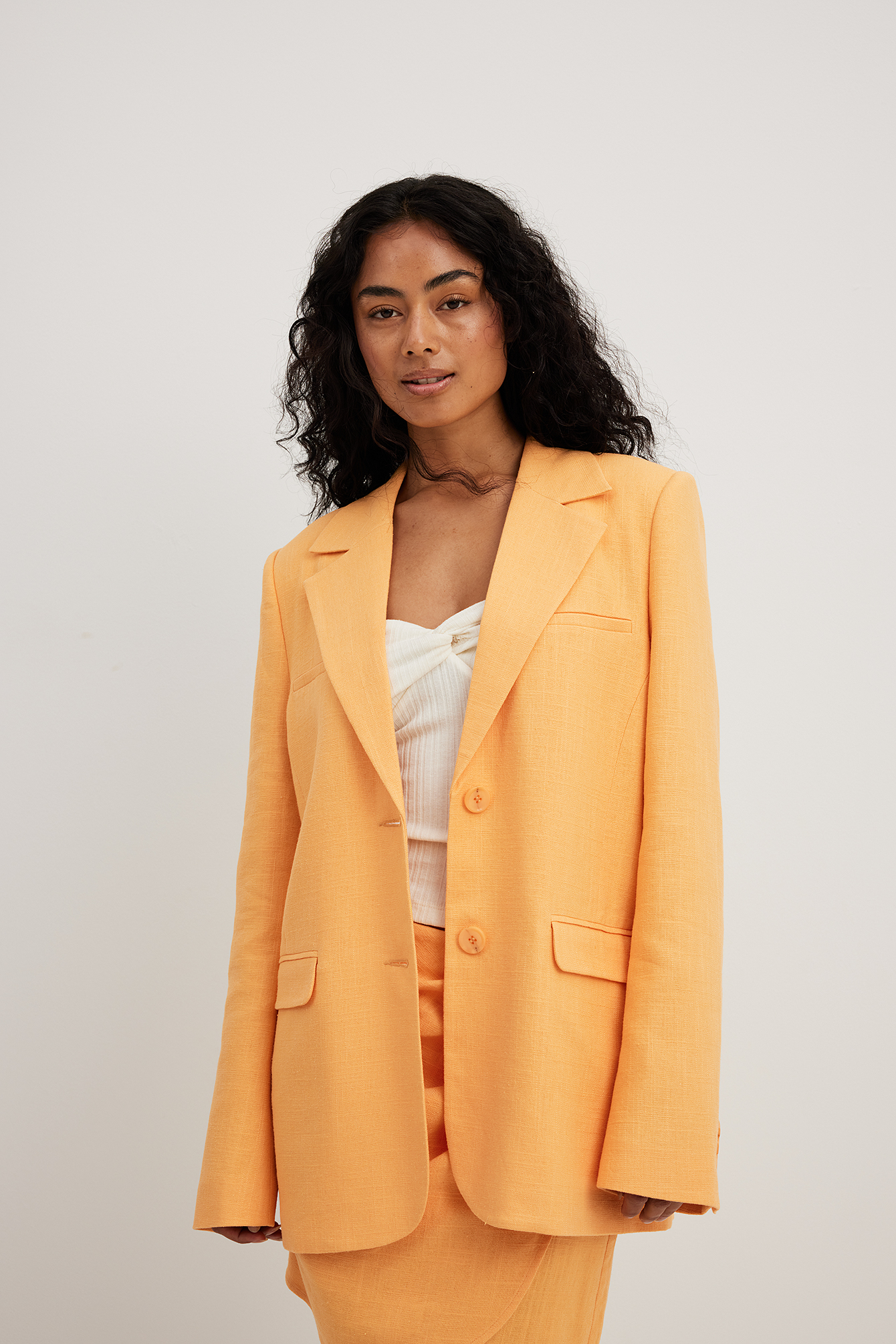 Bershka orange store blazer