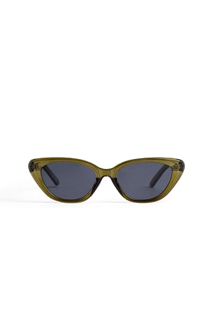 Green Eckige Cateye-Sonnenbrille