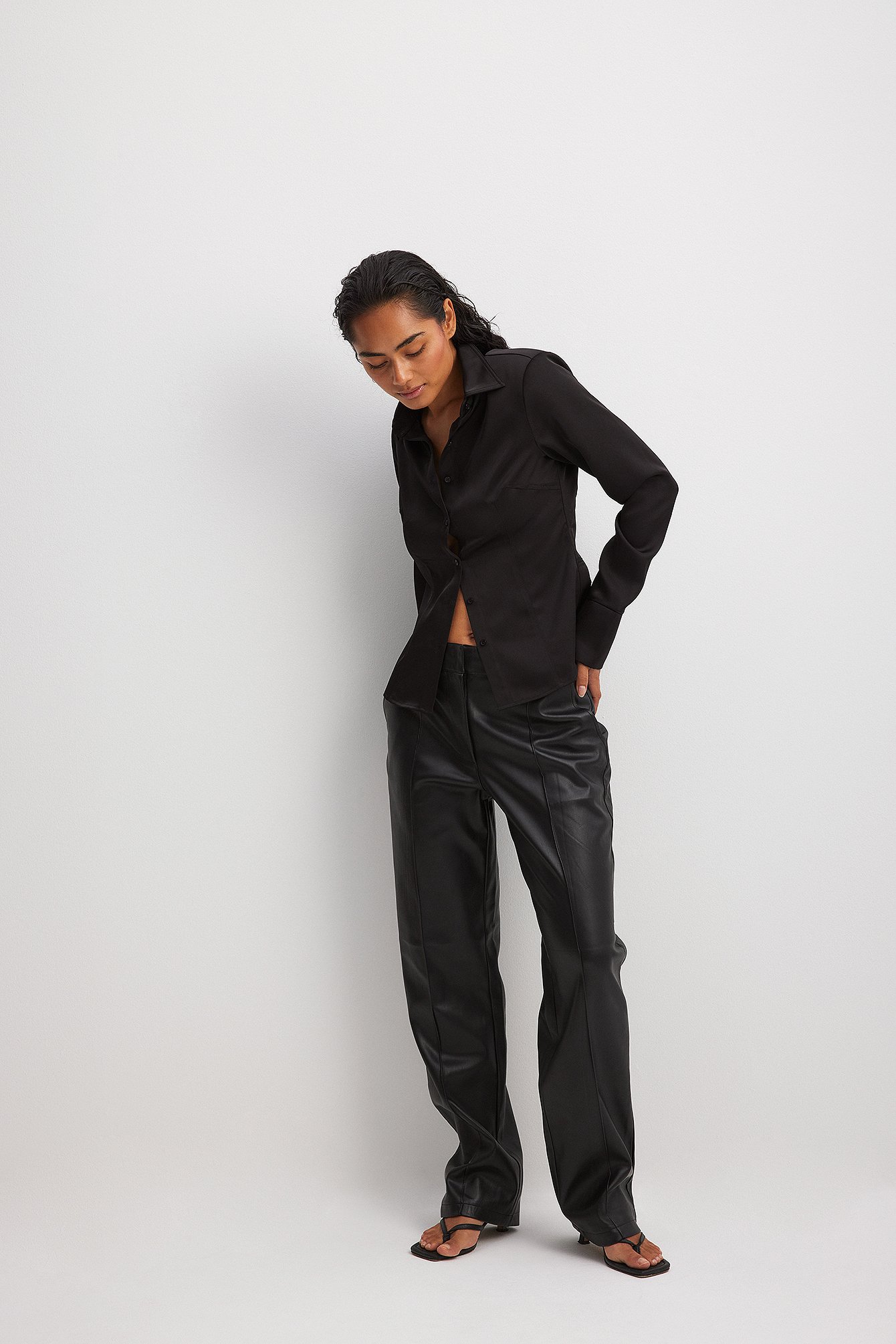 41 Womens Faux Leather Trouserspants ideas  pants for women womens faux  leather leather trousers