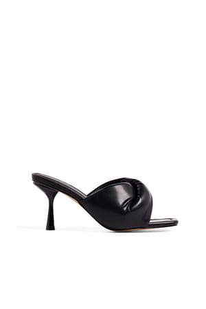 Black Høyhælte tykke sko med vridd design