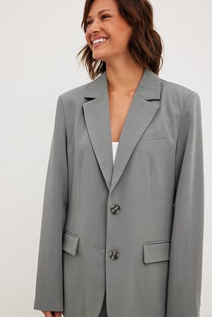 Grey Blazer con vestibilità regolare