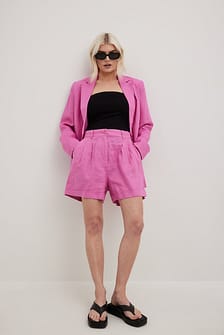 Regular Linen Blazer Pink | NA-KD