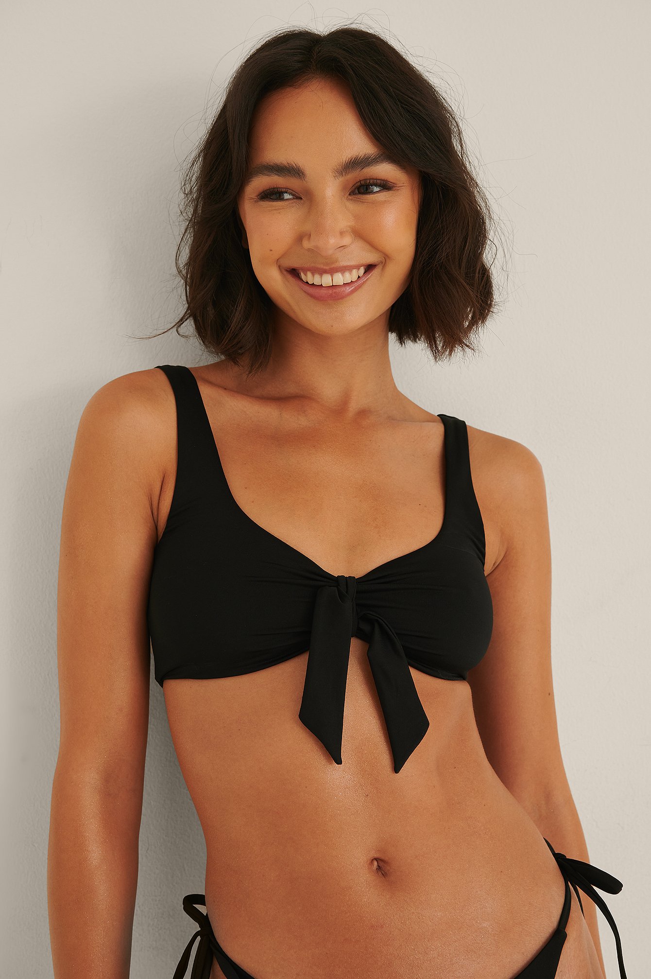 black tie swim top