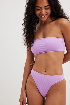 Purple Braguitas de bikini acanaladas
