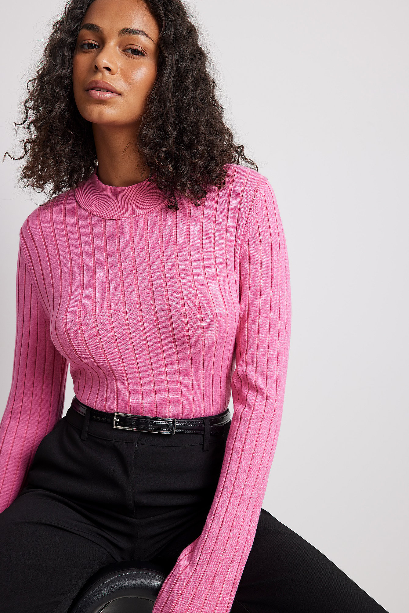 Light 2024 pink turtleneck