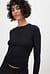 Ribbed Long Sleeved Round Neck Top