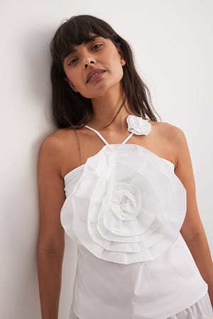 White Rose Front Detail Top