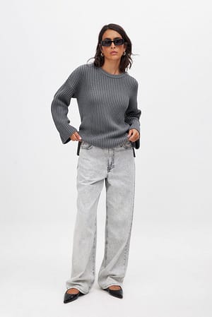 Grey Pull en maille à col rond