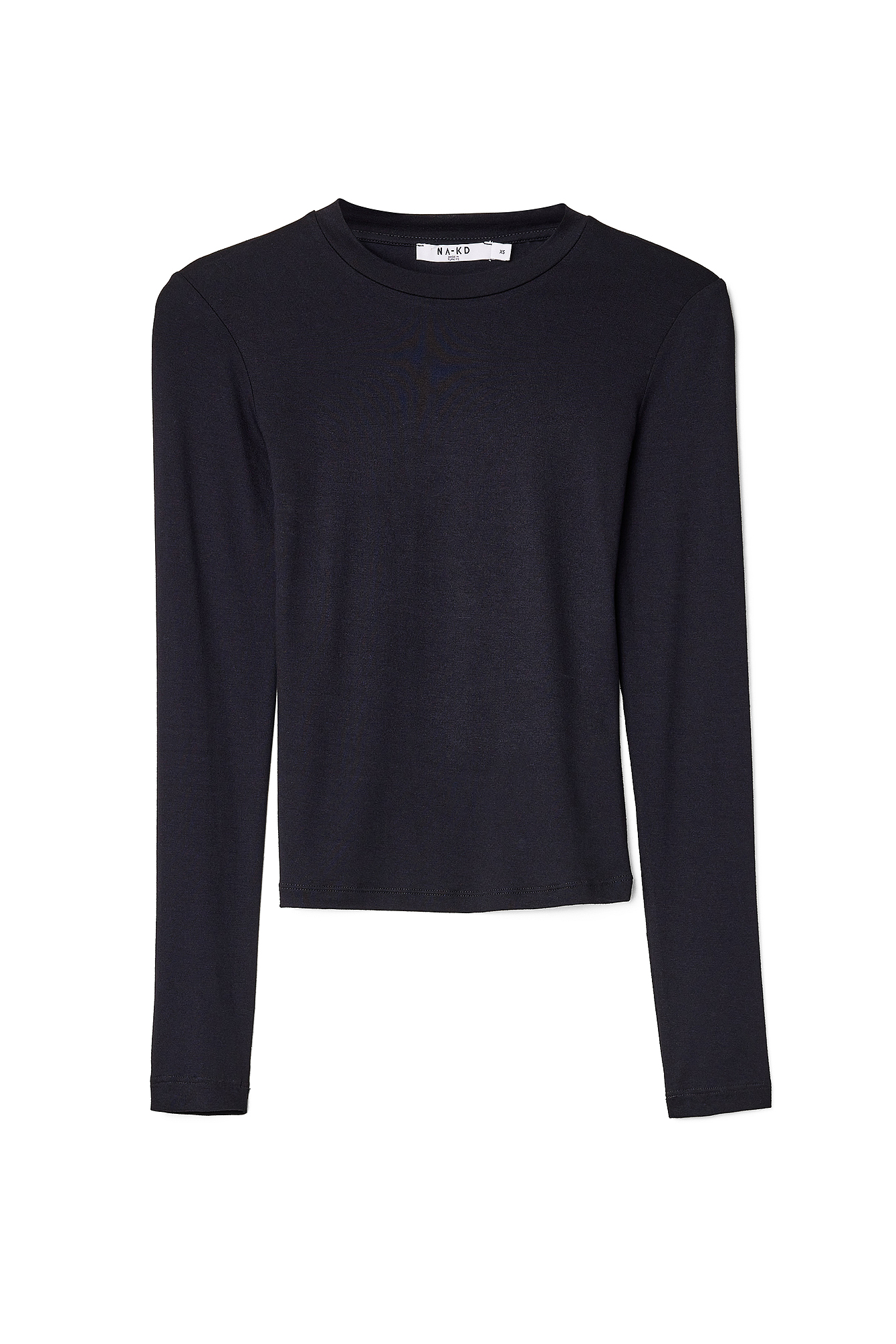 Black long sleeve round neck outlet top