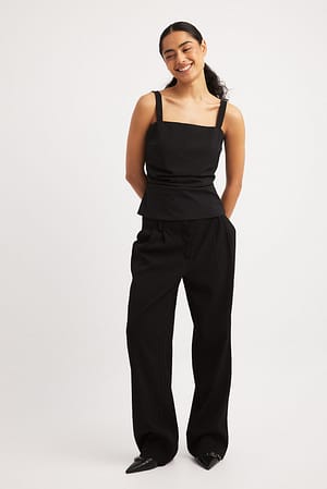 Ruched Waist Tailored Singlet Outfit
